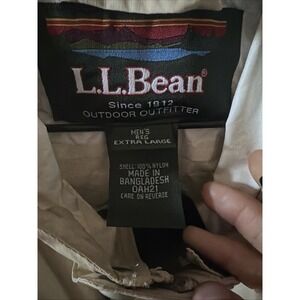 L.L. Bean Men's Reg Xl Jacket Hooded Windbreaker Nylon Mesh Lined Full Zip C267